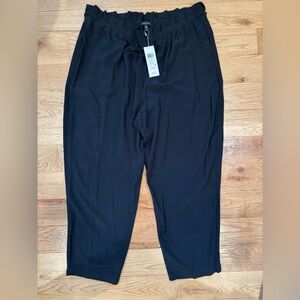 Eileen Fisher Tencel Viscose Crepe Black Straight Pant XL/TG